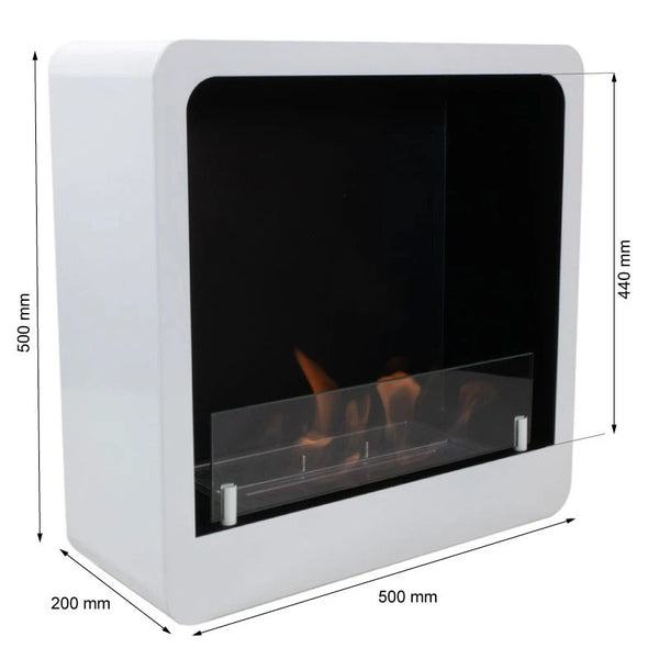 Square Bioethanol Fireplace with Round Edges