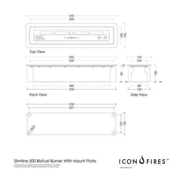 Brûleur Icon Fires Slimline 500 - 50 cm