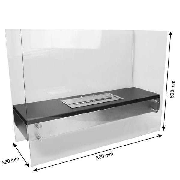 Brûleur autoportant avec plaques de verre