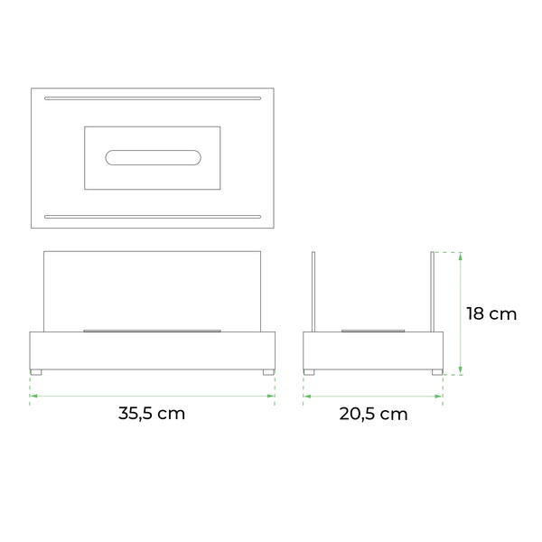 Cheminée de Table Bio Noire Lambeth