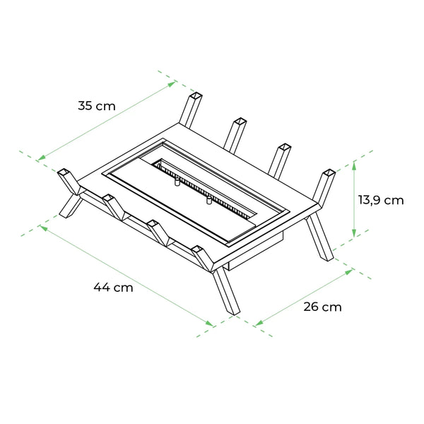 Grille avec brûleur à Bioéthanol M - 40cm