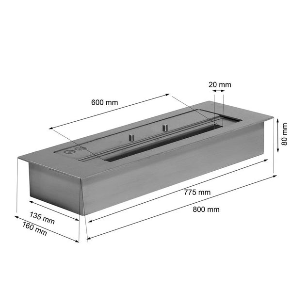 Brûleur Supérieur Extérieur 4 litres 80 cm