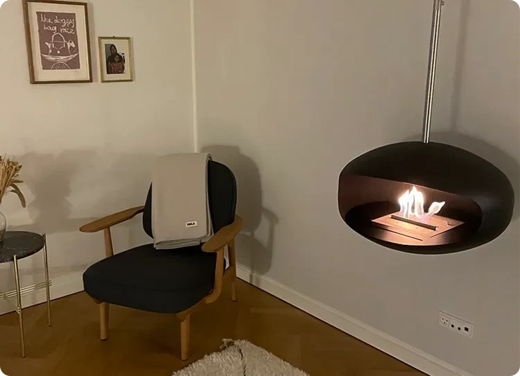 cheminée bioéthanol Cocoon Aeris noire