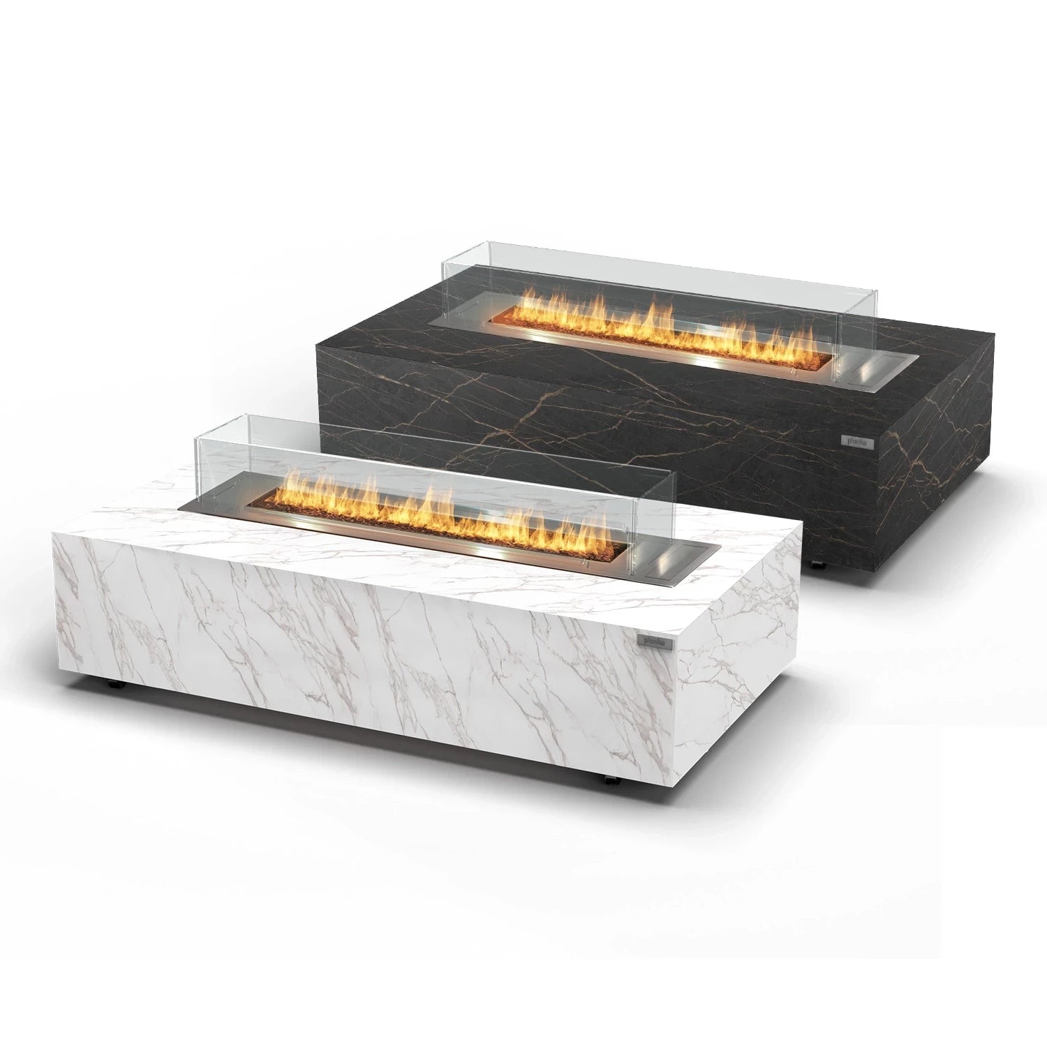 table basse avec cheminée au bioéthanol