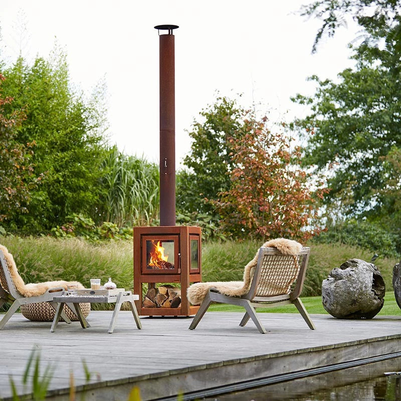 brasero en acier corten
