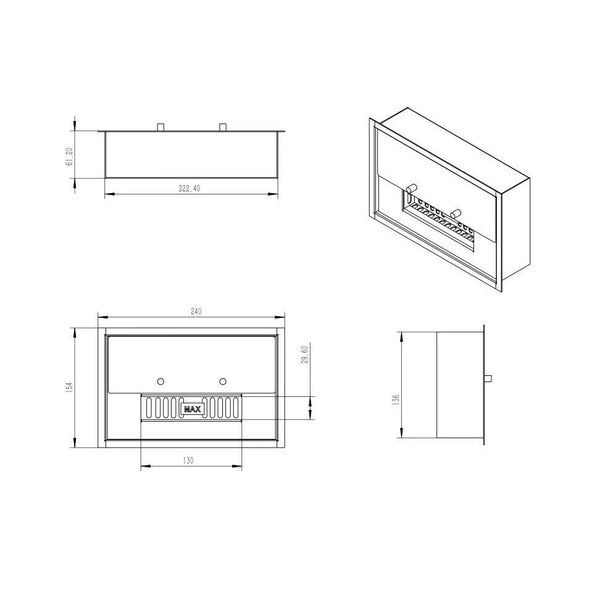 Brûleur Bioéthanol Deluxe 1,0 Litre 24 cm