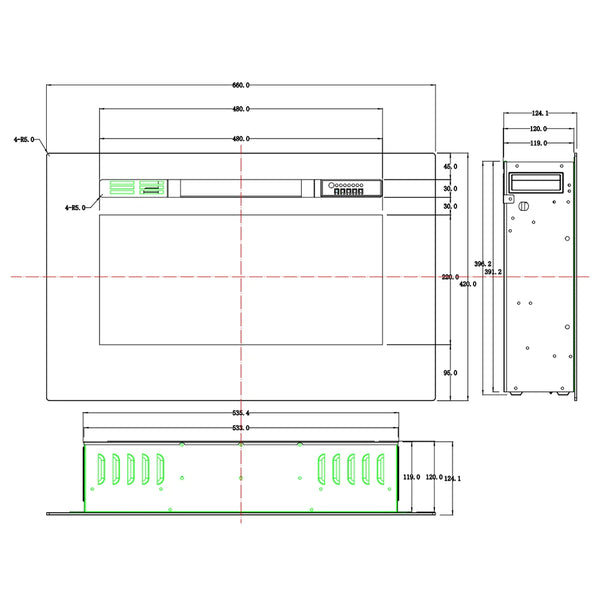 Insert de cheminée électrique LED Pro - 66cm