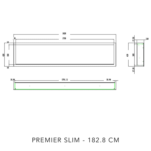 Cheminée murale électrique Pride Slim - Noir