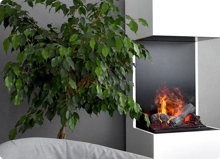 Cheminée Glow Fire Beethoven blanche Opti-myst