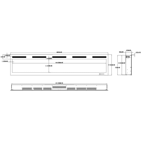 Majestic PRO cheminée électrique murale 84" (213 cm)
