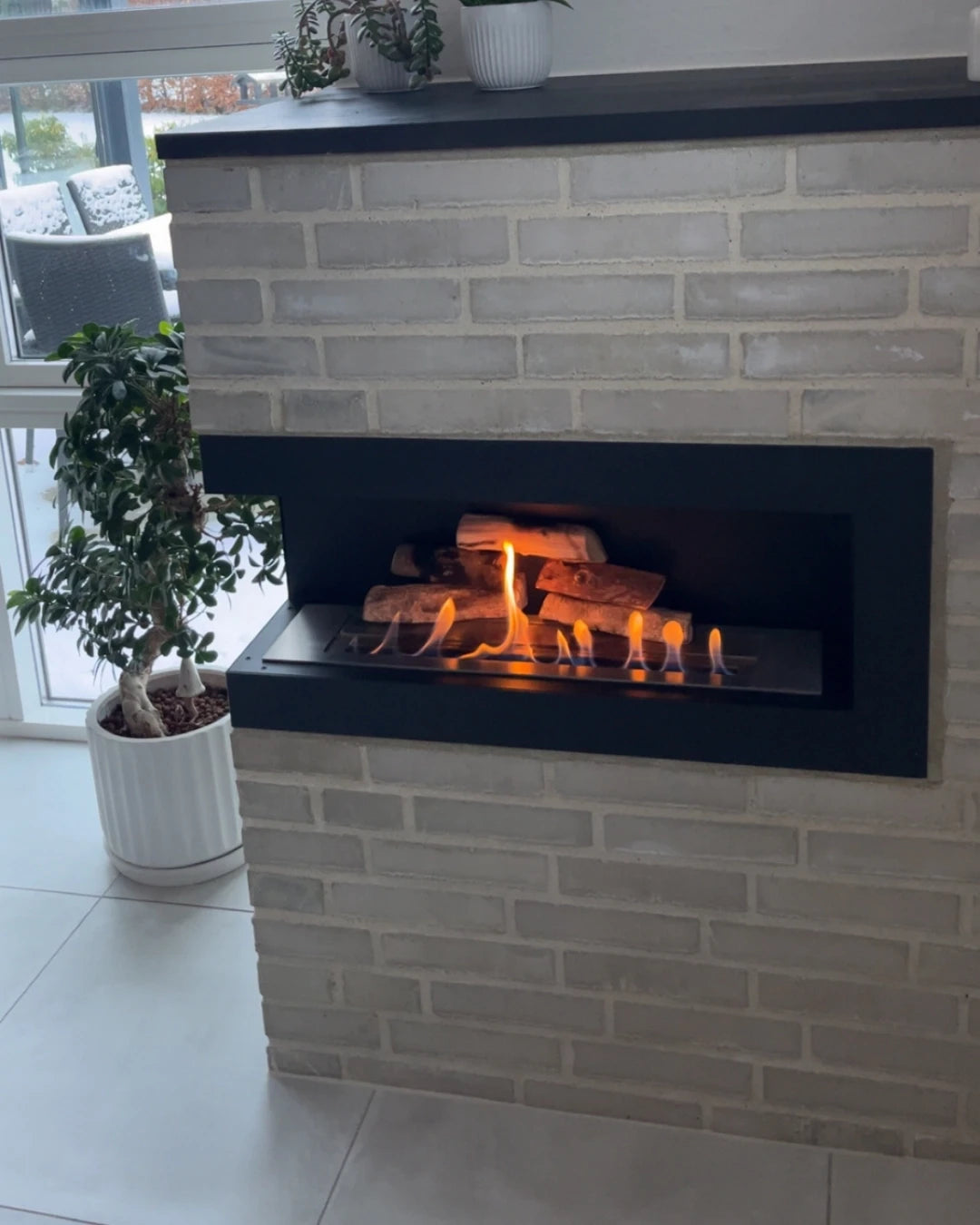 Cheminée d angle 85 cm - Gauche