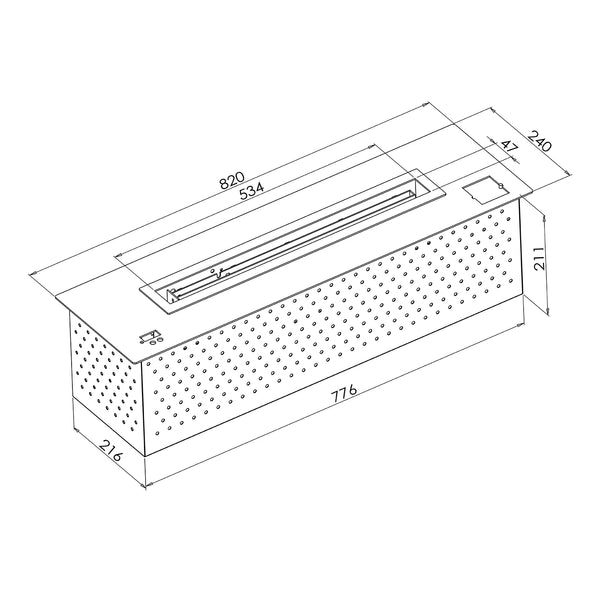 Brûleur automatique télécommandé - 82 cm