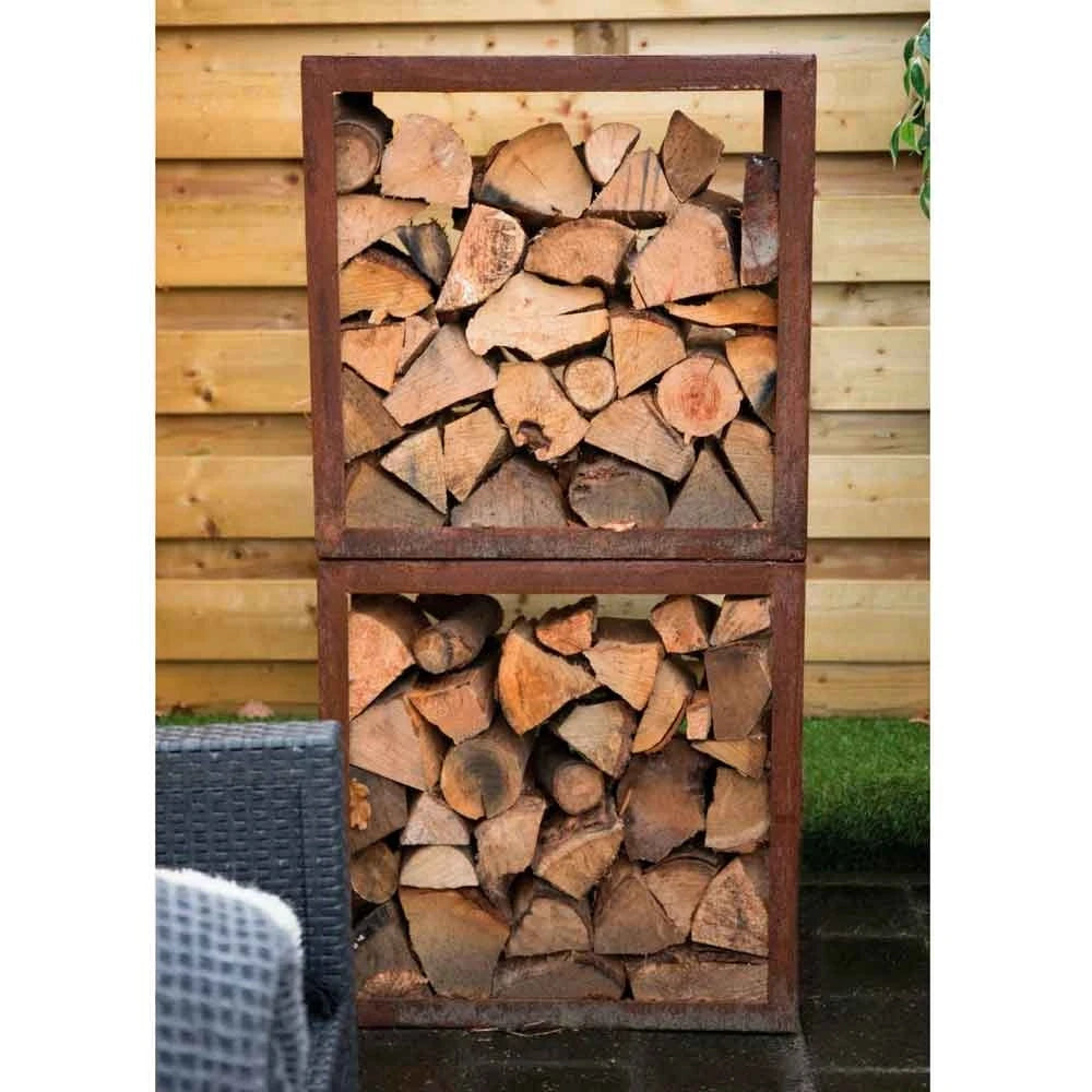 Stockage de Bois en Acier Corten 50 cm