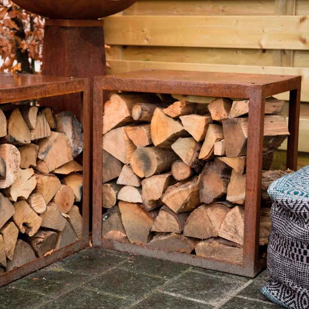 Stockage de Bois en Acier Corten 50 cm