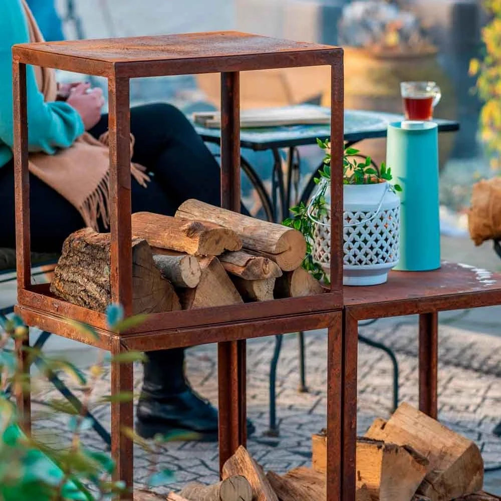 Stockage de Bois en Acier Corten 50 cm