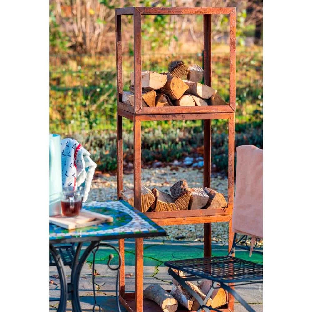Stockage de Bois en Acier Corten 50 cm
