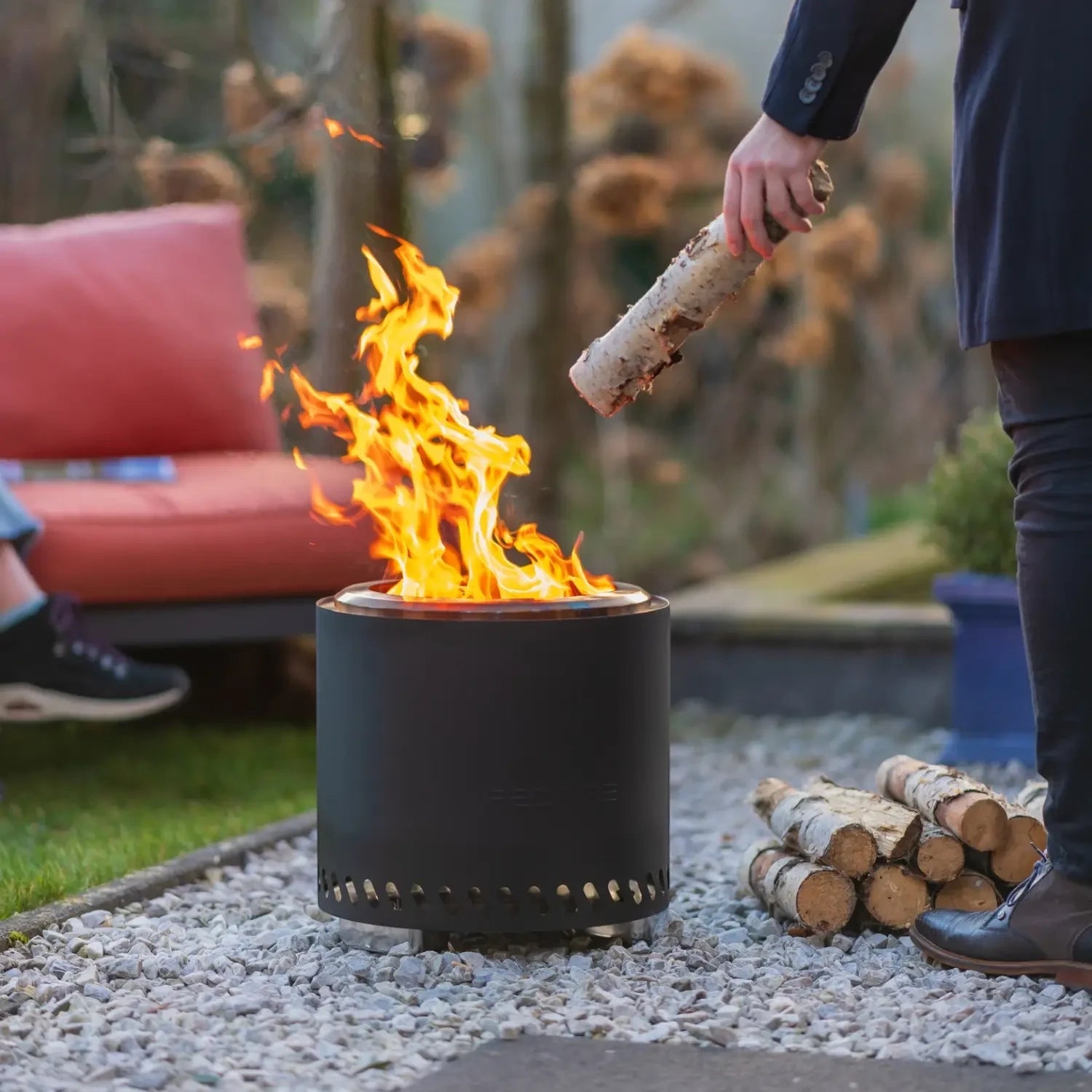 Brasero Volcano Large – acier inoxydable noir