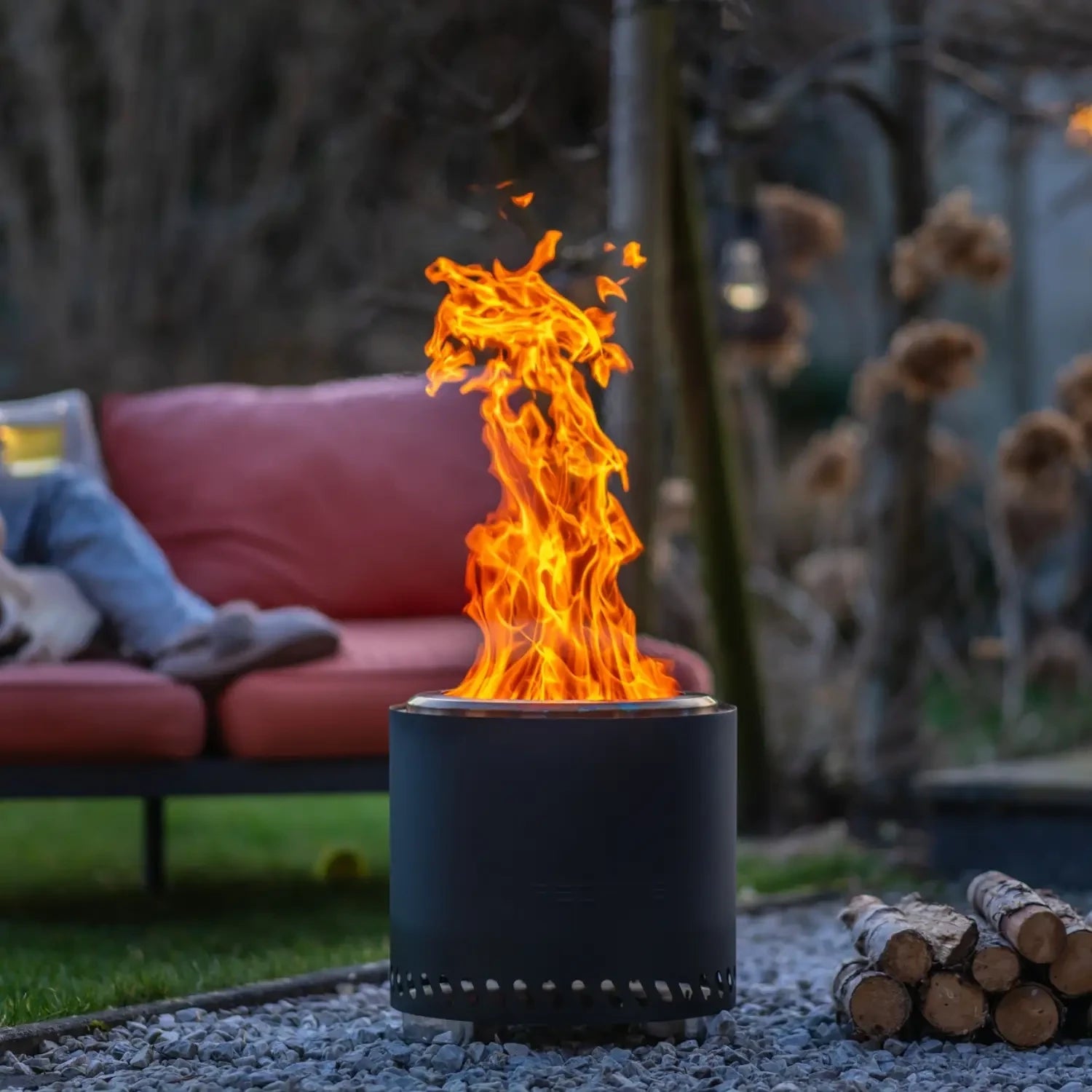 Brasero Volcano Large – acier inoxydable noir