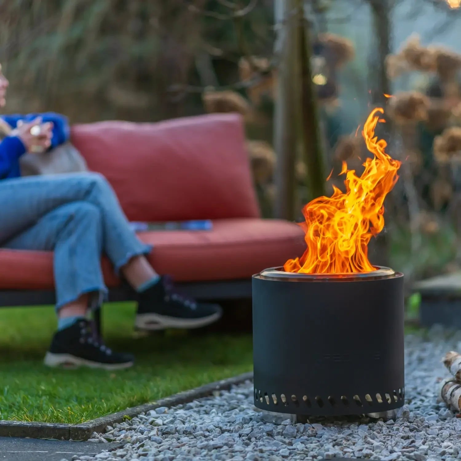 Brasero Volcano Large – acier inoxydable noir