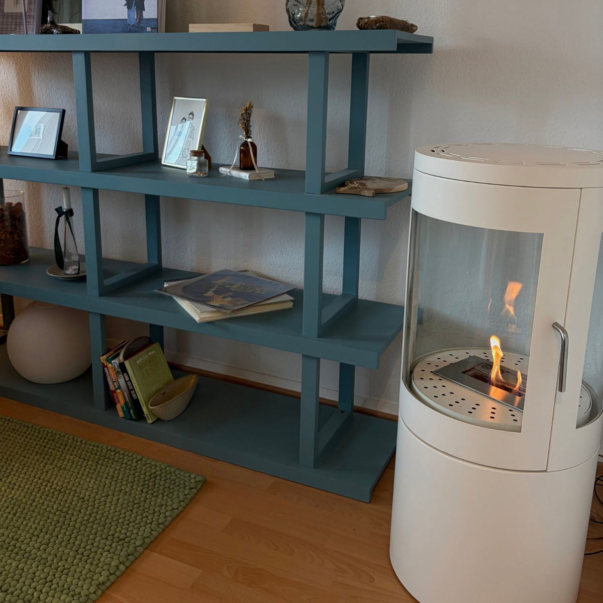 Columbus White - Bioethanol Stove with 360 view