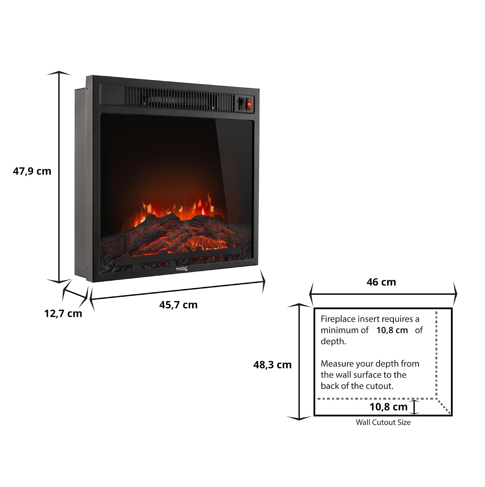 Insert de cheminée électrique 500