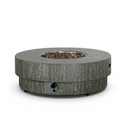 Estate Round 105 Dark Travertine – Table de feu de jardin rond à gaz