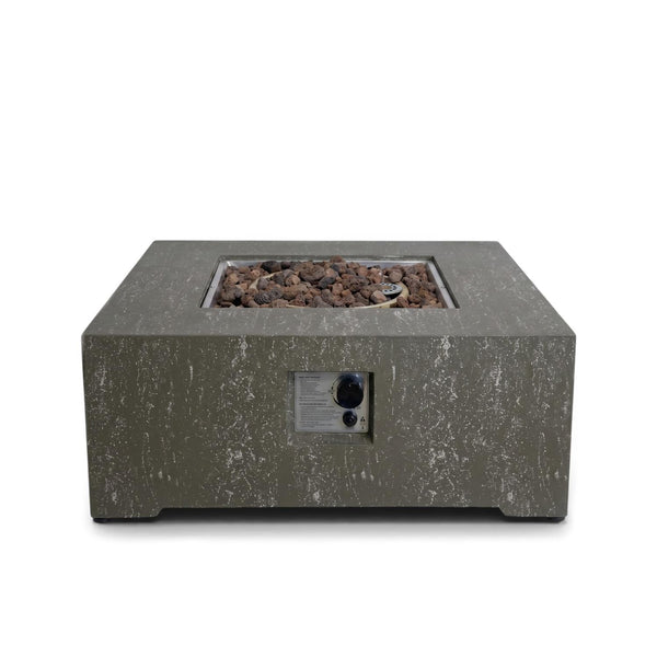 Estate Square 88 Travertin Foncé – Table Brasero Carrée à Gaz