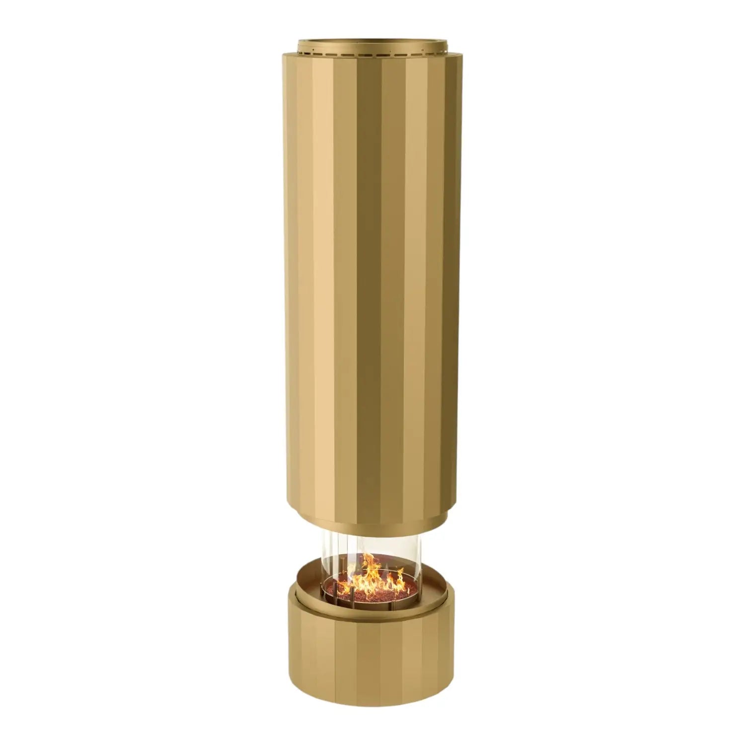 Pillar - Cheminée bioéthanol suspendue - Or métallique