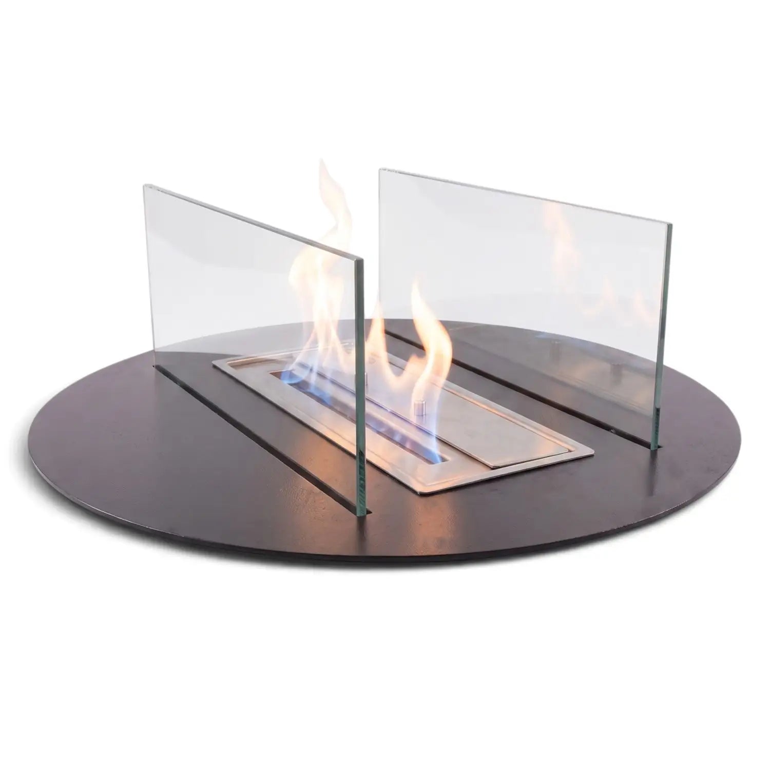Ensemble de brûleur au bioéthanol 666 – Brûleur d’extérieur avec verre et cadre