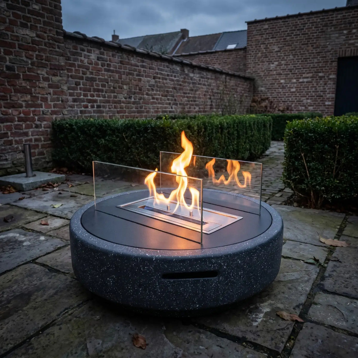 VESTA - Granite Black - Outdoor Bioethanol Fireplace