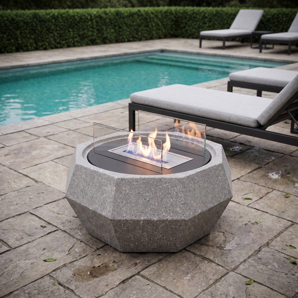NOVA - Granite Grey - Outdoor Bioethanol Fireplace