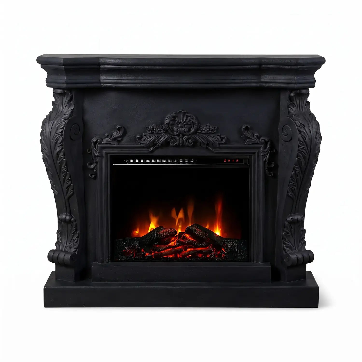 Ymir - Electric Fireplace in Black Polystone