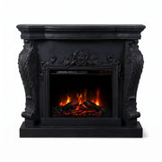 Ymir - Electric Fireplace in Black Polystone