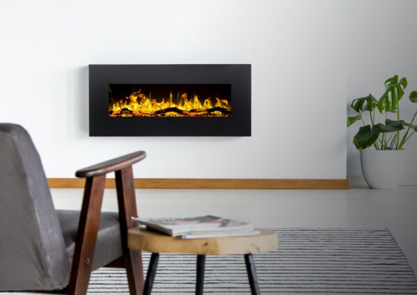 Cheminée Électrique Noire Aflamo Albion 110 cm