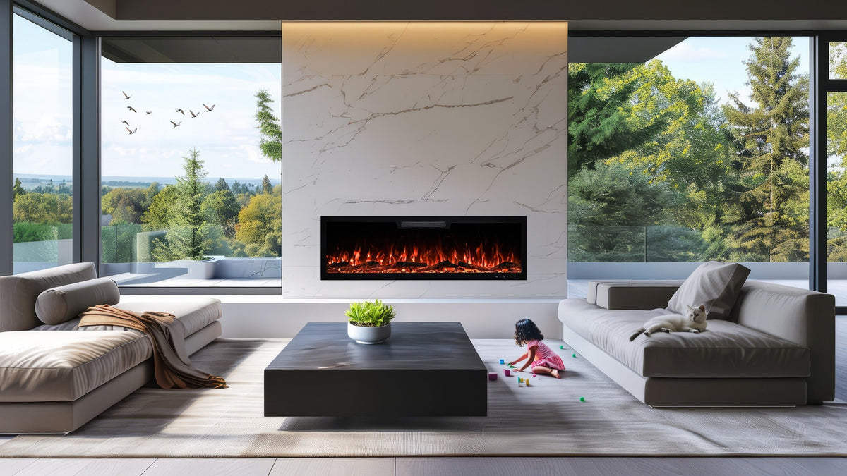 Elite 213 cm Built-In Electric Fireplace