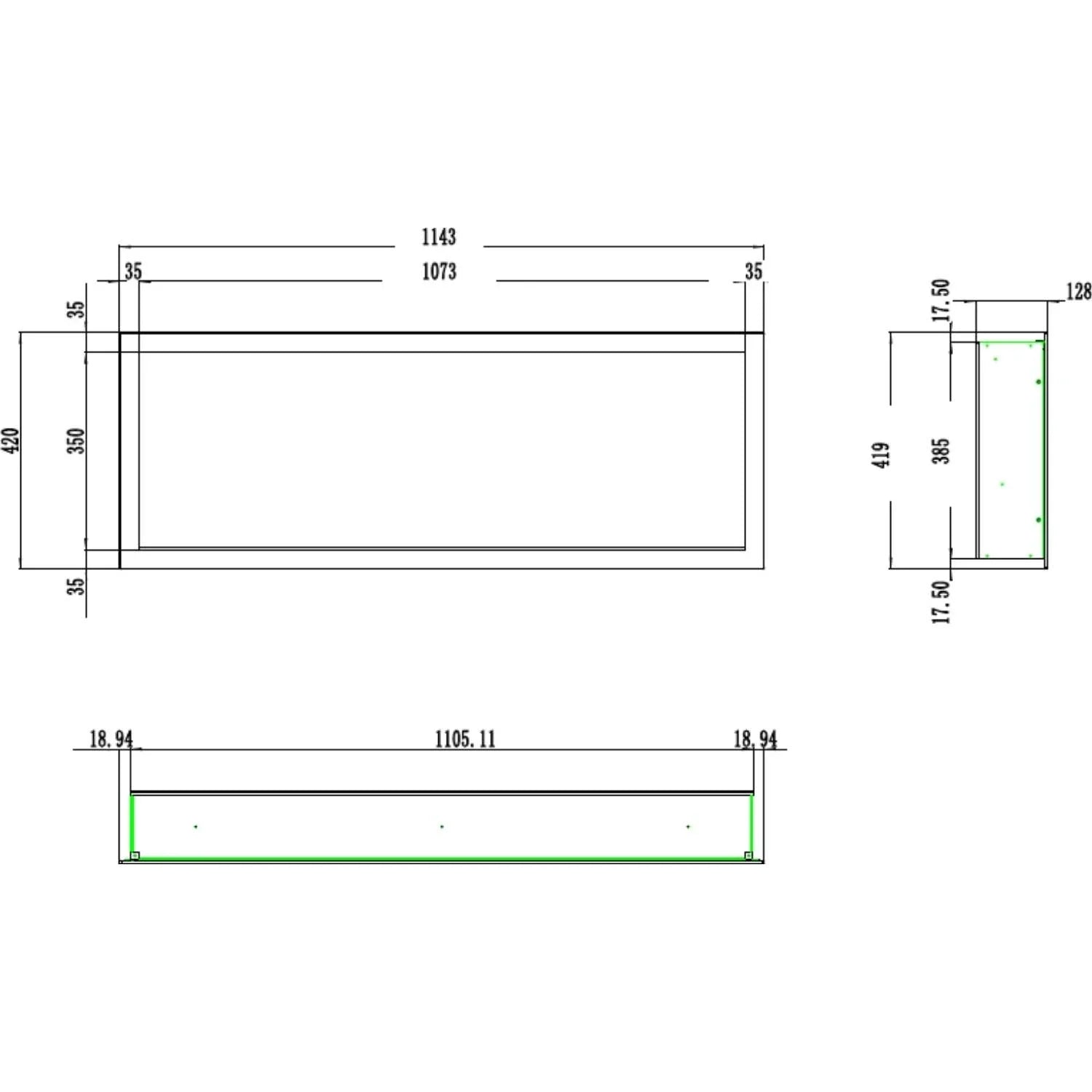Cheminée électrique Aflamo Pride Slim 115 cm