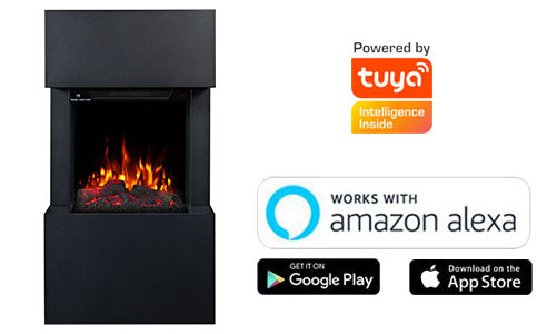 Texel Electric Fireplace - Black