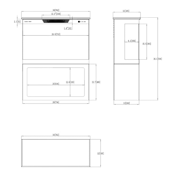 Cheminée électrique Aflamo Tower + Stand 76 cm
