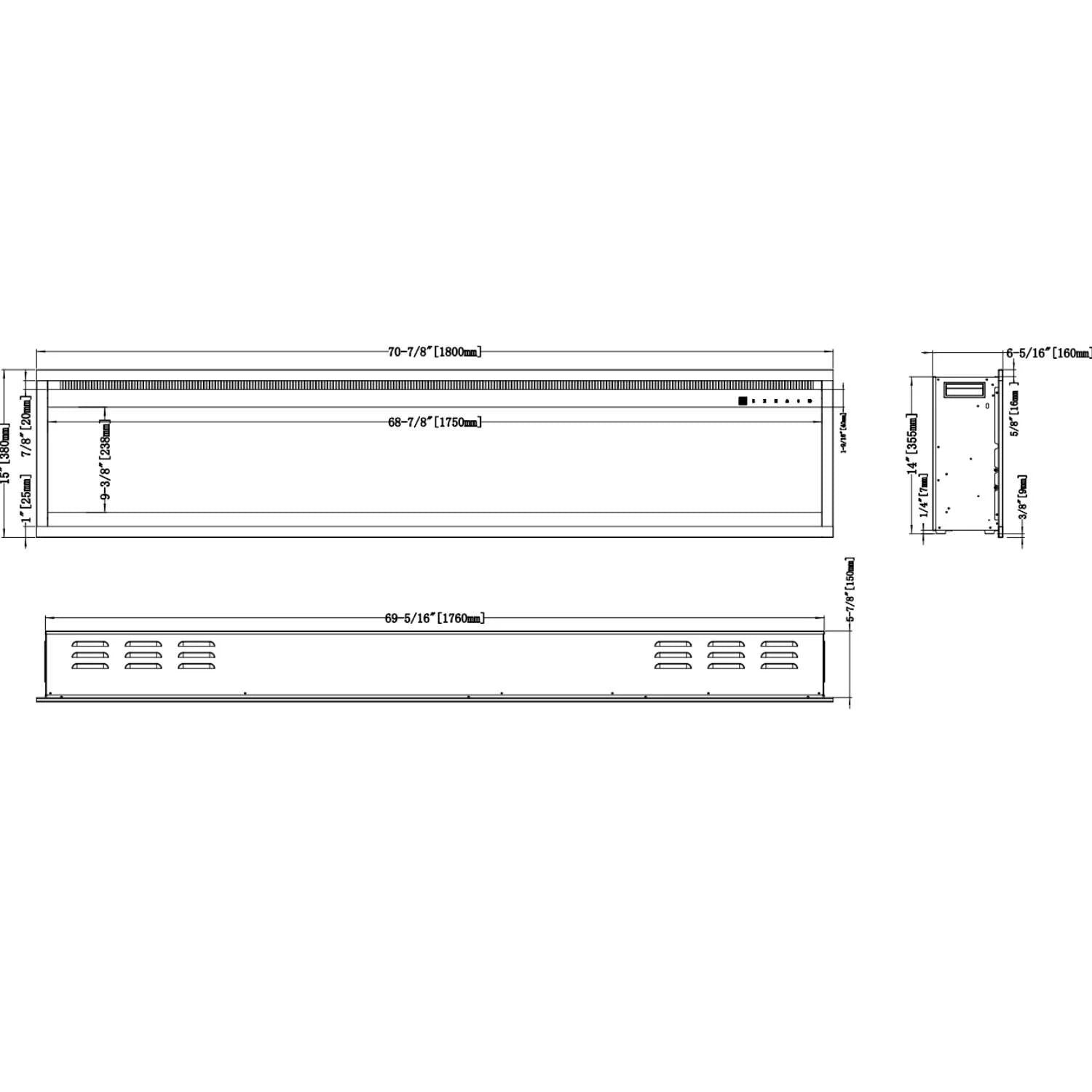Cheminée électrique Aflamo Royal Pro 180 cm