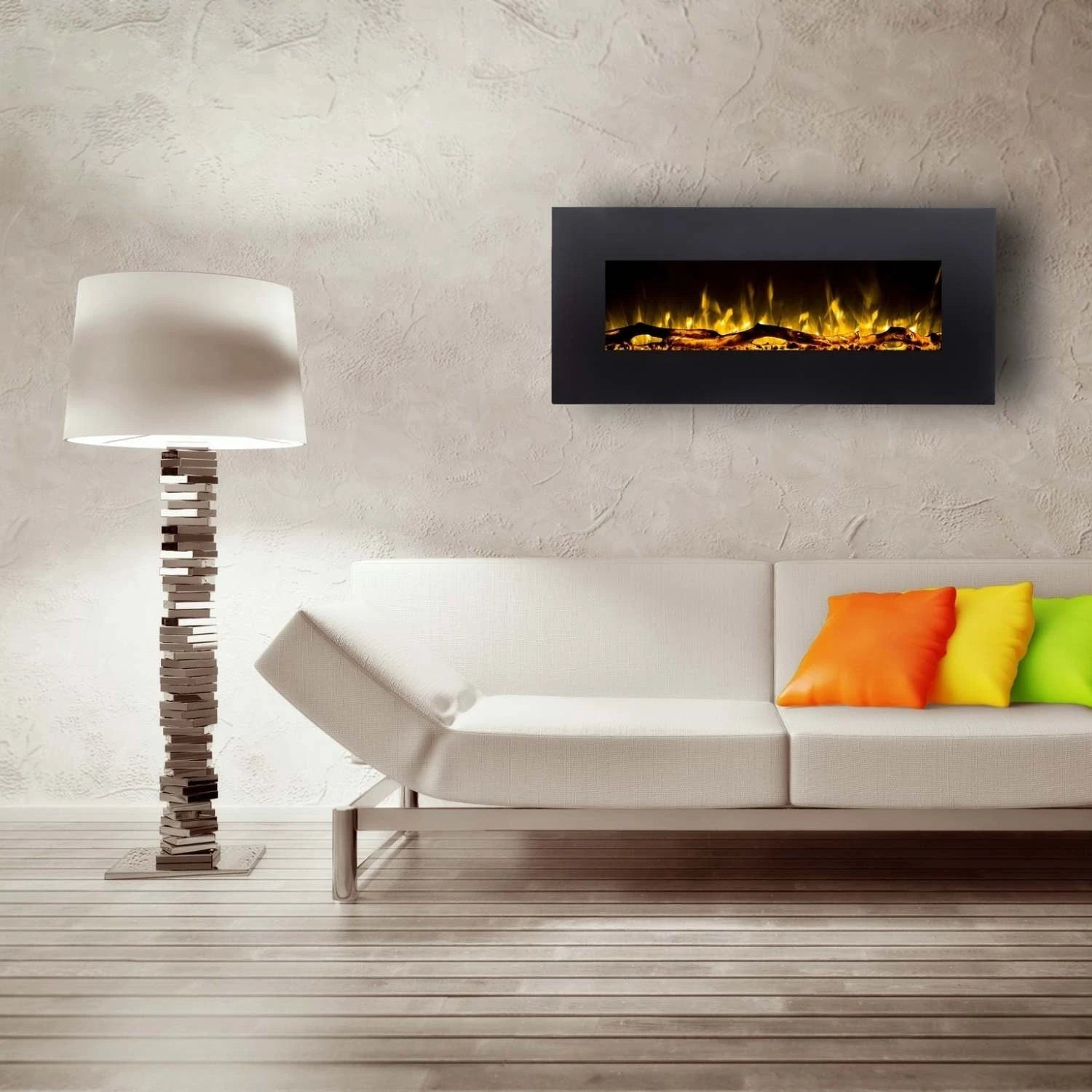 Cheminée Électrique Noire Aflamo Albion 110 cm