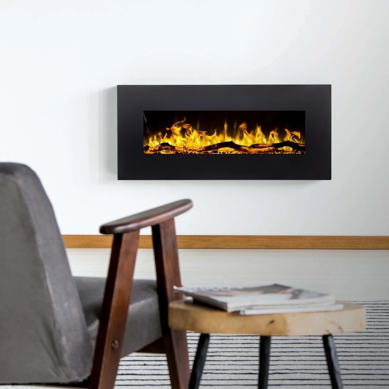 Foyer Électrique Aflamo Albion 128 cm Noir