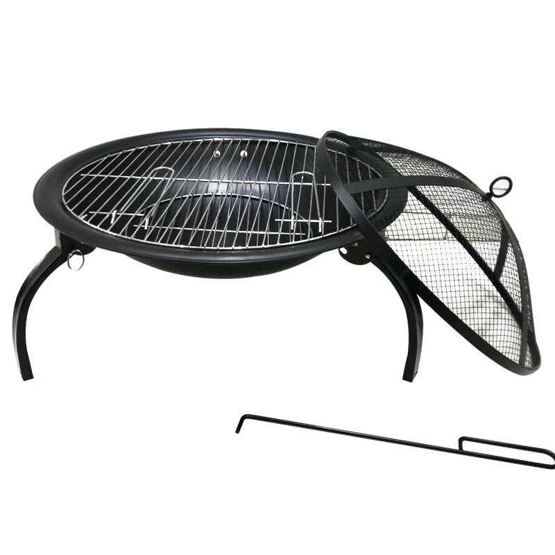 Tulum Brasero avec Grille et Couvercle en Maille - Bonfire