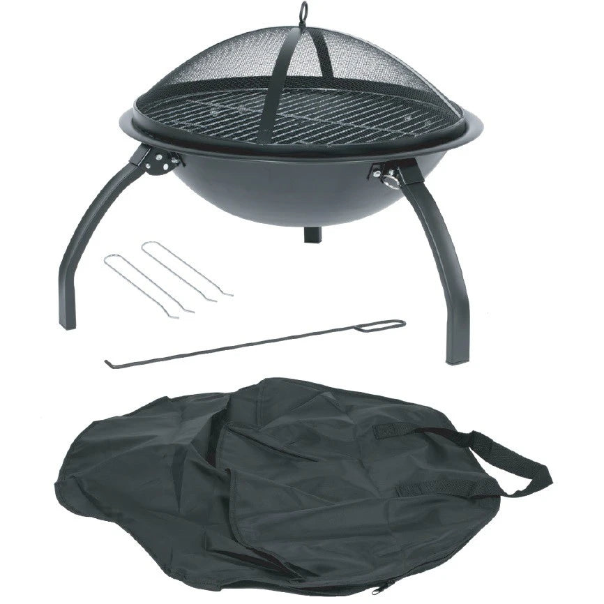 Tulum Brasero avec Grille et Couvercle en Maille - Bonfire
