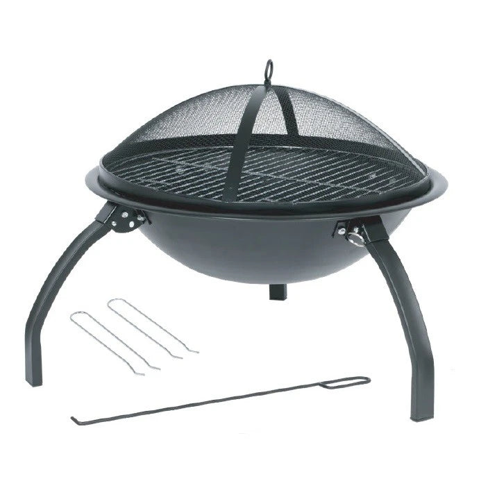 Tulum Brasero avec Grille et Couvercle en Maille - Bonfire