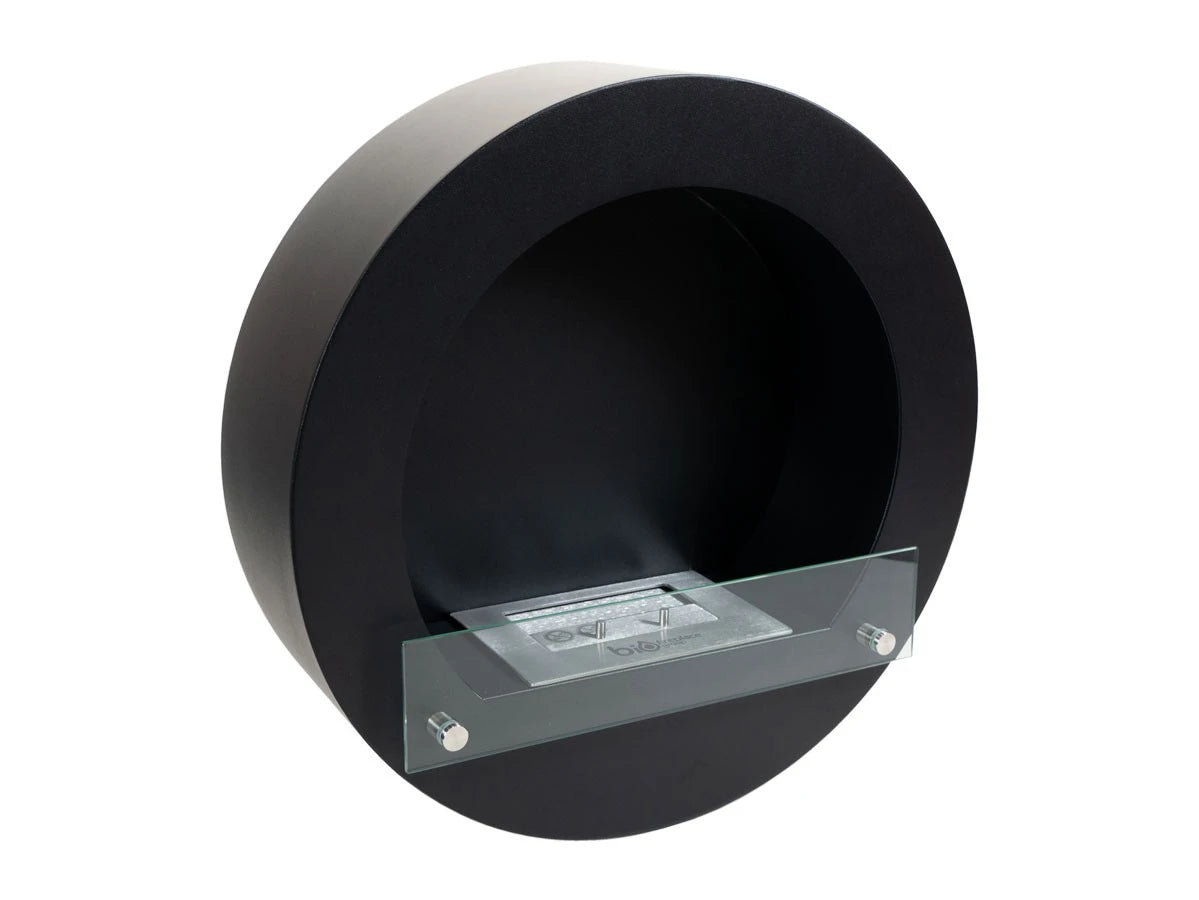 Cheminée ronde en noir