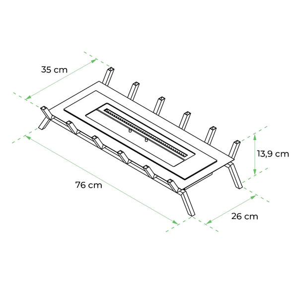 Grille avec brûleur à Bioéthanol XL - 80cm