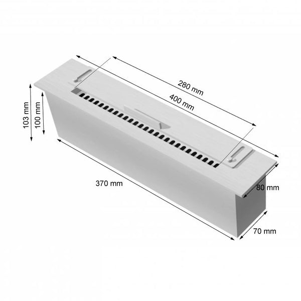 Slimline Burner Steel - 40 cm