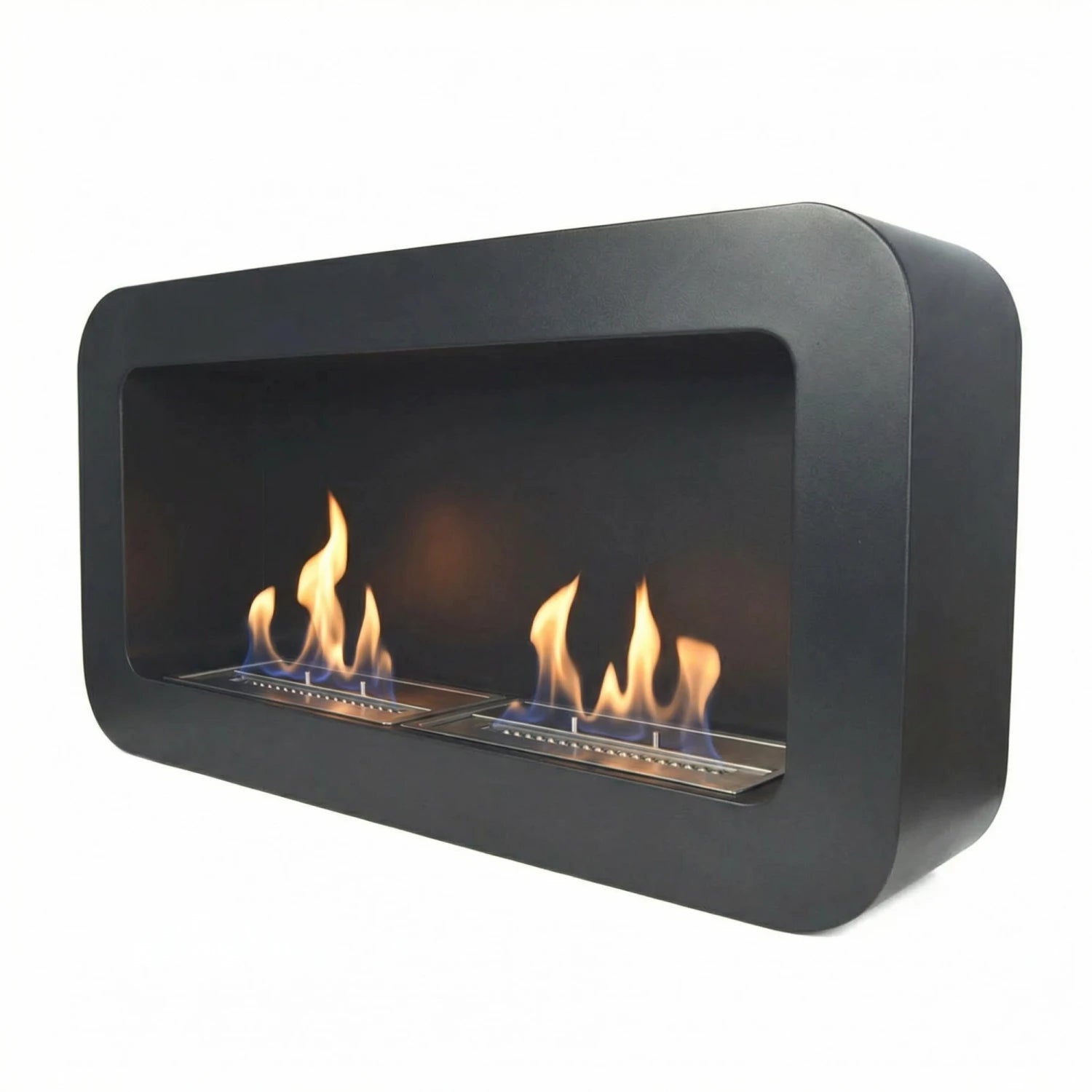 Cheminée Rectangulaire Arrondie Noire
