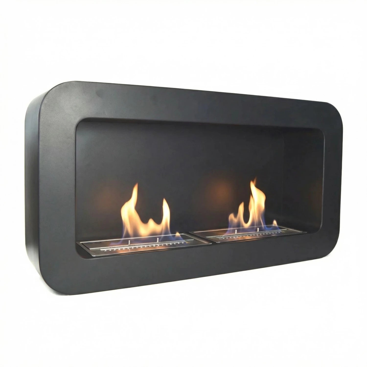 Cheminée Rectangulaire Arrondie Noire