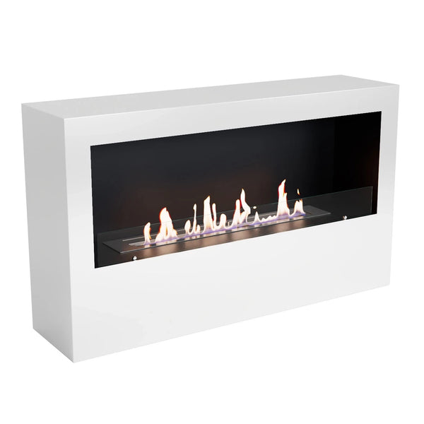Bismarck White - Freestanding 1-Sided Bio Fireplace
